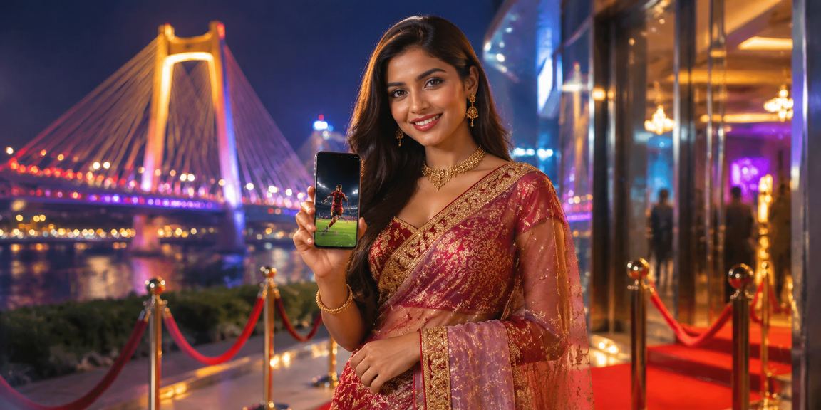 বরিশালে শাড়ি পরা একজন নারী স্পোর্টস বেটিংয়ের জন্য লেনদেন করছেন