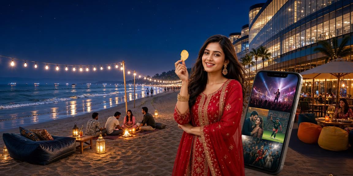 কক্সবাজার সমুদ্র সৈকতে মোবাইলে ক্যাসিনো পুরস্কার উপভোগ করছেন একজন